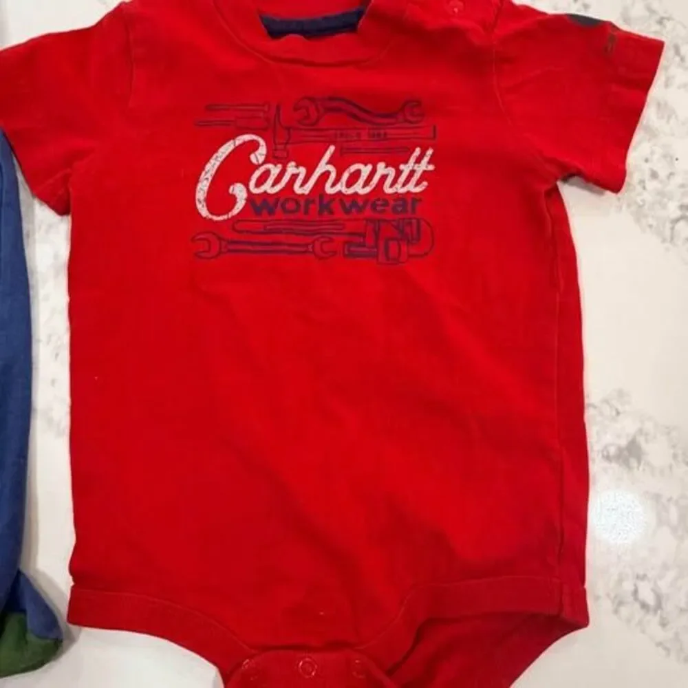 Baby Onesies Bundle, 6M + 9M, Carhartt + DwellStudio, GUC,